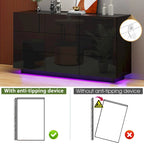 Commode à 9 tiroirs Tour de rangement pour chambre à coucher avec lumière