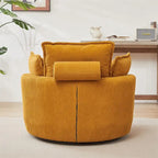 Fauteuil pivotant surdimensionné avec pouf de rangement lune et 4 oreillers