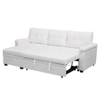 Canapé d'angle réversible avec lit gigogne, méridienne de rangement, pieds durables,