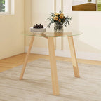 Table de salle à manger ronde en verre Costway 36" pour 4 personnes avec plateau en verre trempé - Voir détails