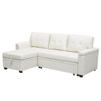 Canapé d'angle réversible convertible avec lit gigogne, méridienne de rangement et pieds durables