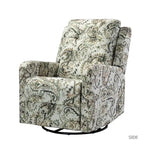 Fauteuil inclinable pivotant manuel Arlette Contemporary Floral avec dossier capitonné