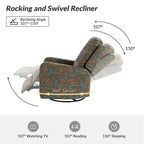 Fauteuil inclinable pivotant manuel Arlette Contemporary Floral avec dossier capitonné