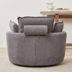 Fauteuil pivotant surdimensionné avec pouf de rangement lune et 4 oreillers