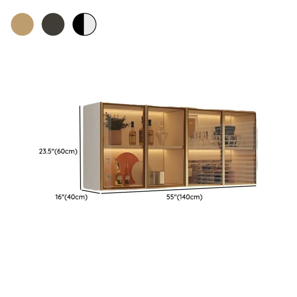 Armoire de cuisine murale grise en bois pour rangement