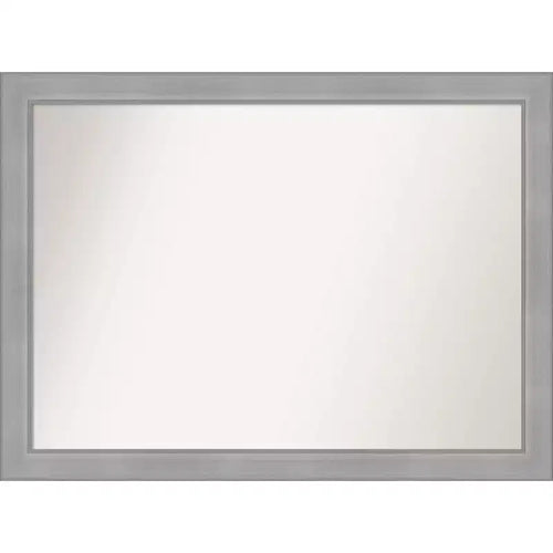 42" x 31" Non-Beveled Vista Brushed Nickel Bathroom Wall Mirror - Amanti Art: Rectangle, Polystyrene Frame, Wall Mounted