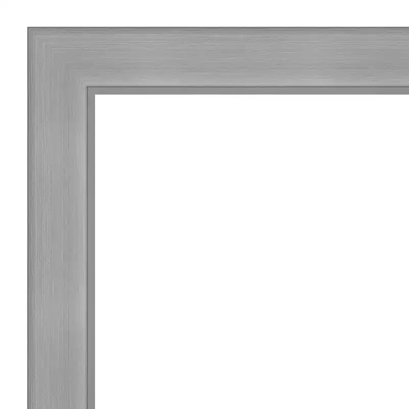 Miroir Mural de Salle de Bain Rectangulaire 42"x31" en Nickel Brossé – Non Biseauté, Cadre en Polystyrène, Fixation Murale