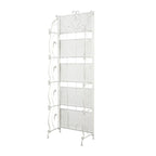 Étagère de Boulanger Pliable Haute à 5 Niveaux en Métal Décoratif pour Intérieur/Extérieur - Or ou Blanc - Roche River Decor