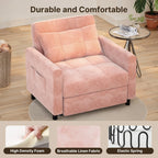 Canapé-lit convertible 3-en-1, Canapé-chaise dépliable, Lit pliant convertible pour salon