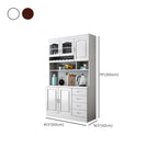 Buffet de cuisine en bois blanc avec casier à vin intégré