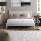 Galano Queen Tiena Lencia Bed with Headboard  Dusty Grey Oak