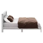 Lit plateforme Queen avec tête de lit – Fini chêne gris poussiéreux, Cadre de lit moderne