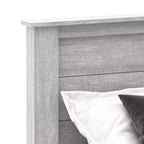 Lit plateforme Queen avec tête de lit – Fini chêne gris poussiéreux, Cadre de lit moderne
