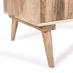 Commode d'appoint à 2 tiroirs – Buffet en bois de manguier à grain naturel avec rangement