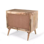 Commode d'appoint à 2 tiroirs – Buffet en bois de manguier à grain naturel avec rangement