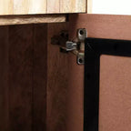Commode d'appoint à 2 tiroirs – Buffet en bois de manguier à grain naturel avec rangement
