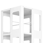 Bibliothèque rotative à 360° avec roulettes – Organisateur de rangement 4 niveaux en acier pour salon et bureau