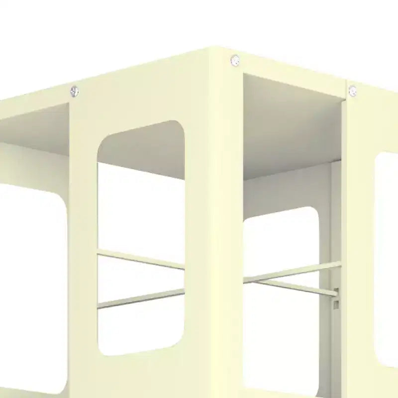 Bibliothèque rotative à 360° avec roulettes – Organisateur de rangement 4 niveaux en acier pour salon et bureau