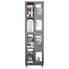 Bibliothèque rotative à 360° avec roulettes – Organisateur de rangement 4 niveaux en acier pour salon et bureau