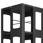 Bibliothèque rotative à 360° avec roulettes – Organisateur de rangement 4 niveaux en acier pour salon et bureau