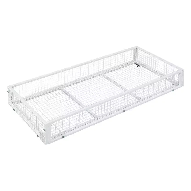 Lit cabane pleine grandeur pour enfants avec tiroir – Cadre en métal, tête de lit en forme de maison pour garçons et filles, blanc
