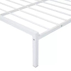 Lit cabane pleine grandeur pour enfants avec tiroir – Cadre en métal, tête de lit en forme de maison pour garçons et filles, blanc