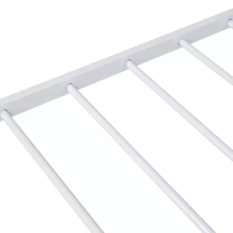 Lit cabane pleine grandeur pour enfants avec tiroir – Cadre en métal, tête de lit en forme de maison pour garçons et filles, blanc