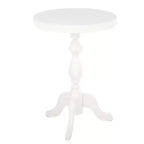 Lavish Home Round Pedestal Side Table, White