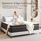 Matelas hybride Queen de 14 po à fermeté moyenne – Mélange de mousse mémoire et de ressorts, matelas en boîte