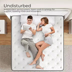 Matelas hybride Queen de 14 po à fermeté moyenne – Mélange de mousse mémoire et de ressorts, matelas en boîte