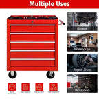 Coffre à outils en acier à 5 tiroirs avec serrure – Organiseur d'armoire de rangement sécurisé à clé