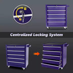 Coffre à outils en acier à 5 tiroirs avec serrure – Organiseur d'armoire de rangement sécurisé à clé