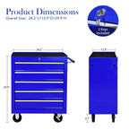 Coffre à outils en acier à 5 tiroirs avec serrure – Organiseur d'armoire de rangement sécurisé à clé