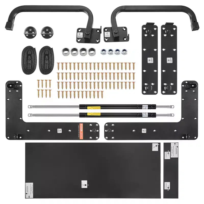 VEVOR Murphy Bed Kit, Twin Size, Deluxe DIY Wall Bed Mechanical Hardware Kit, Pneumatic Lever Heavy Duty Bed Frame Support, Folding Bed Space ,Black
