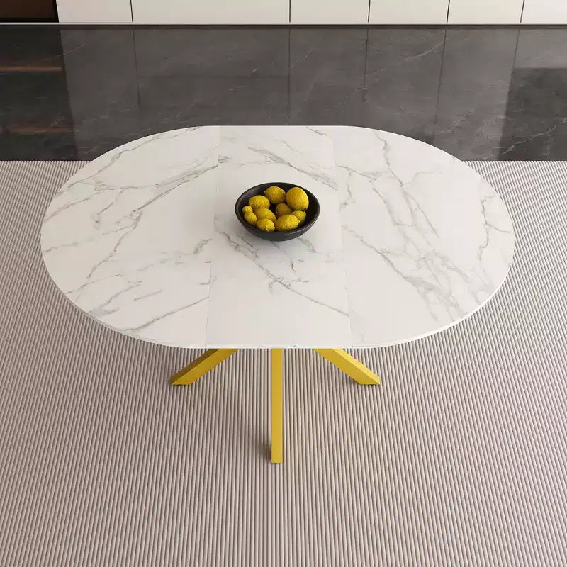 Table à manger escamotable moderne de 150 cm pour 6 personnes – Table pliante avec base en acier au carbone pour cuisine et salon