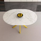 Table à manger escamotable moderne de 150 cm pour 6 personnes – Table pliante avec base en acier au carbone pour cuisine et salon