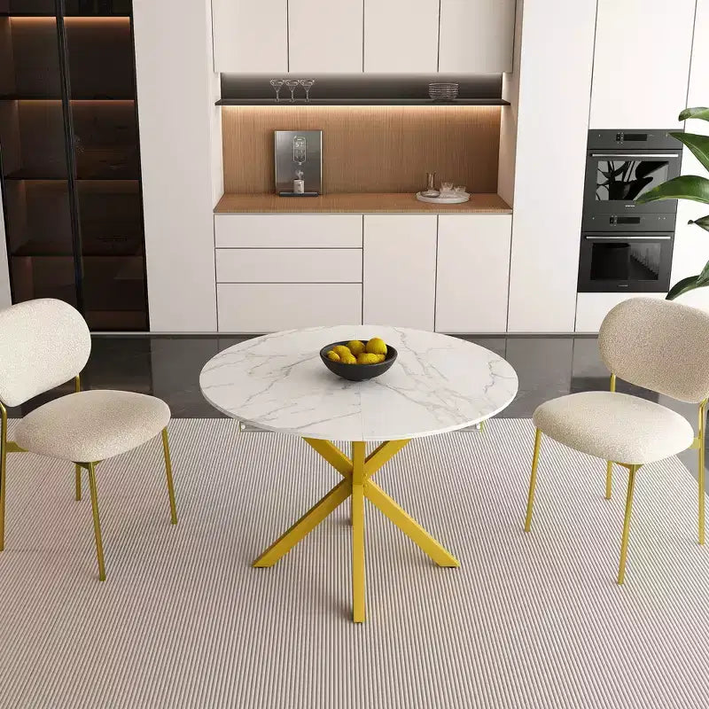 Table à manger escamotable moderne de 150 cm pour 6 personnes – Table pliante avec base en acier au carbone pour cuisine et salon