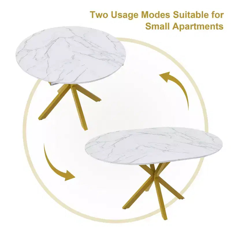 Table à manger escamotable moderne de 150 cm pour 6 personnes – Table pliante avec base en acier au carbone pour cuisine et salon