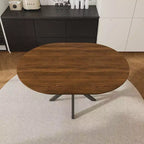 Table à manger escamotable moderne de 150 cm pour 6 personnes – Table pliante avec base en acier au carbone pour cuisine et salon