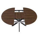 Table à manger escamotable moderne de 150 cm pour 6 personnes – Table pliante avec base en acier au carbone pour cuisine et salon