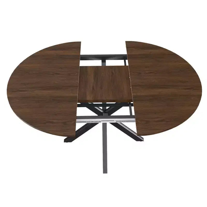 Table à manger escamotable moderne de 150 cm pour 6 personnes – Table pliante avec base en acier au carbone pour cuisine et salon