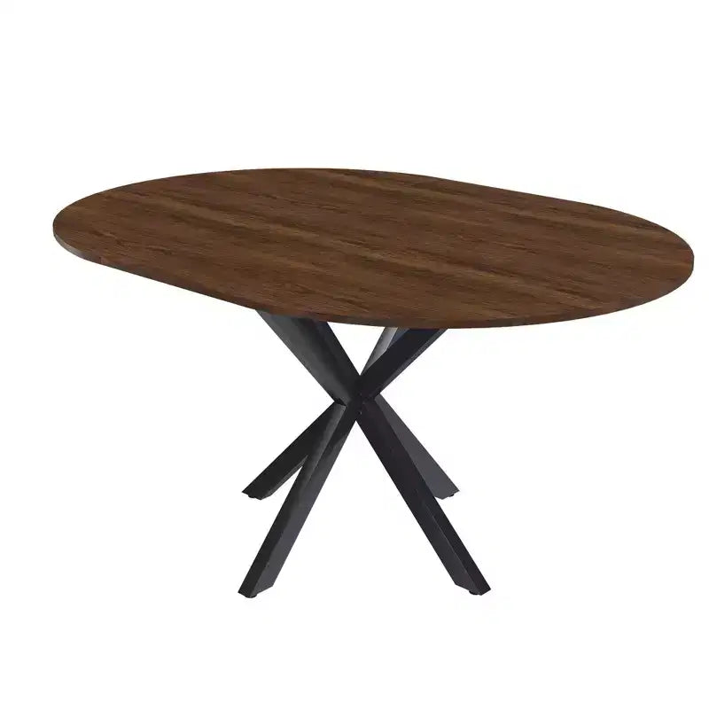 Table à manger escamotable moderne de 150 cm pour 6 personnes – Table pliante avec base en acier au carbone pour cuisine et salon