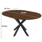 Table à manger escamotable moderne de 150 cm pour 6 personnes – Table pliante avec base en acier au carbone pour cuisine et salon