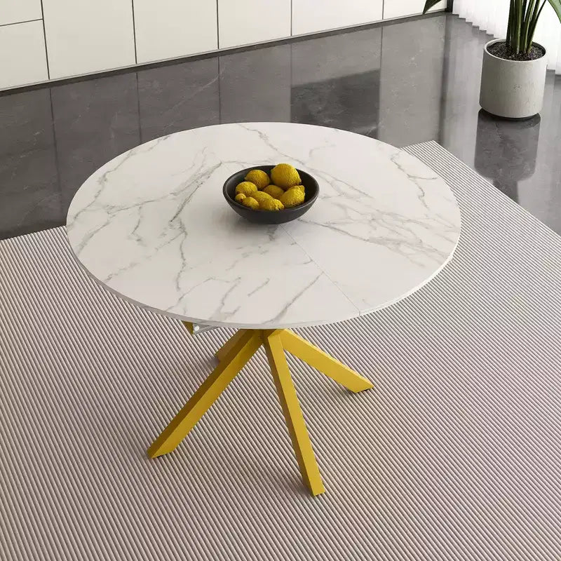Table à manger escamotable moderne de 150 cm pour 6 personnes – Table pliante avec base en acier au carbone pour cuisine et salon