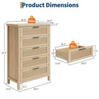 Commode de ferme à 5 tiroirs – Armoire en bois, style meuble TV pour chambre, salon et couloir