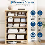 Commode de ferme à 5 tiroirs – Armoire en bois, style meuble TV pour chambre, salon et couloir