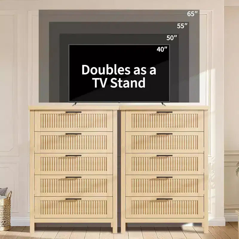 Commode de ferme à 5 tiroirs – Armoire en bois, style meuble TV pour chambre, salon et couloir
