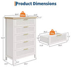 Commode de ferme à 5 tiroirs – Armoire en bois, style meuble TV pour chambre, salon et couloir