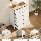 Commode de ferme à 5 tiroirs – Armoire en bois, style meuble TV pour chambre, salon et couloir