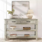 Console Sofa Table with 2 Drawers, 3-Tier Narrow Entry Table with Storage Shelves for Living Room Behind Couch, Entryway, Hallway